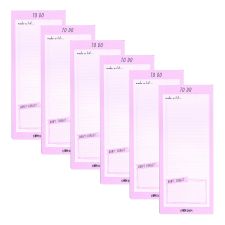 PUKKA PAD Magnetic To Do List, Unruled, 60 Pink/White 3.5 x 8.5 Sheets, 6/Pack