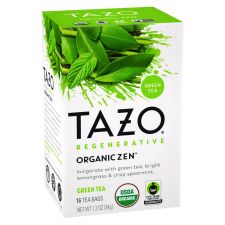 Tazo Tea Bags, Organic Zen, 16/Box, 6 Boxes/Carton