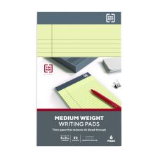 TRU RED Notepads, Narrow Rule, 50 Canary Yellow 5 x 8 Sheets, 6/Pack