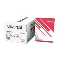 Universal Copy Paper Convenience Carton, 92 Bright, 20 lb Bond Weight, 8.5 x 11, White, 500 Sheets/Ream, 8 Reams/Carton
