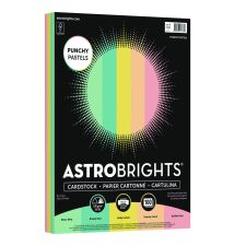 Astrobrights Color Cardstock -"Punchy Pastels" Assortment, 65 lb Cover Weight, 8.5 x 11, Assorted, 100/Pack