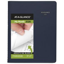 AT-A-GLANCE 2026 15-Month Monthly Planner, Navy, Large, 9" x 11"