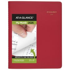 AT-A-GLANCE 2026 15-Month Monthly Planner, Red, Large, 9" x 11"
