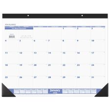 AT-A-GLANCE 2026 Monthly Desk Pad Calendar, Blue and Gray, Standard, 21 3/4" x 17"