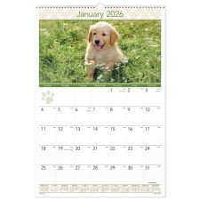 AT-A-GLANCE 2026 Puppies Monthly Wall Calendar, Large, 15 1/2" x 22 3/4"