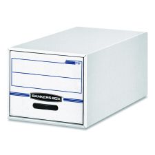 Bankers Box STOR/DRAWER Basic Space-Savings Storage Drawers, Letter Files, 14" x 25.5" x 11.5", White/Blue