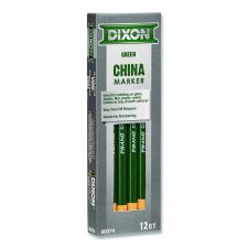 Dixon China Marker, 0.3" x 7", Green, Dozen