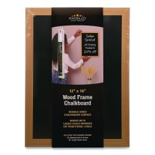 Excello Global Products Chalkboard Sign, Black Surface, Brown Frame, 12 x 16