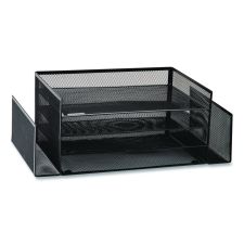 Mind Reader Metal Mesh Desktop Organizer Letter Tray, 6 Sections, Letter Size, 9.15 x 16.75 x 6, Black