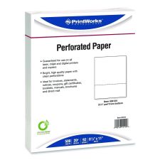 PrintWorks Professional Perforated Paper, 92 Bright, Perforated 3.66" from Bottom, 8.5 x 11, White, 500 Sheets/Ream, 5 Reams/Carton