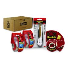 Scotch Shipping Variety Pack, (2) Rolls Heavy Duty Shipping Tape, (1) Roll Super-Hold Tape, (1) Precision Cutter