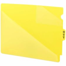 Smead End Tab Poly Out Guides - Center Tab(s) - Message - OUT - Letter - 8.50" Width x 11" Length - Yellow Poly Divider - 5 / Carton