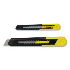 Stanley Two-Pack Quick Point Snap Off Blade Utility Knife, 9 mm and 18 mm Blades, Yellow/Black