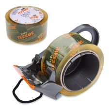 Tape Terror Tape Dispenser with Tape, 3" Core, Polypropylene, Gray/Orange, 1 Dispenser, 1 Roll Pro-Grade Packaging Tape