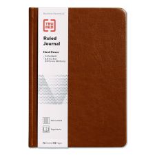 TRU RED Hardcover Business Journal with Elastic Closure, 1-Subject, Narrow Rule, Cognac Cover, (96) 8 x 5.5 Sheets