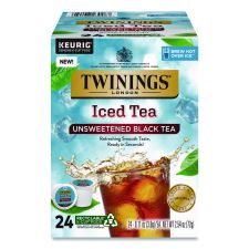 TWININGS Iced Tea K-Cups, Unsweetened Black, 24/Box