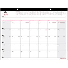 2025-2026 Office Depot Brand Monthly Academic Desk Calendar, 22" x 17", 30% Recycled, July 2025 To June 2026