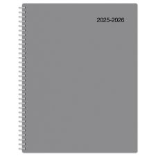 2025-2026 Office Depot Brand Weekly/Monthly Academic Planner, 8-1/2" x 11", 30% Recycled, Gray, July 2025 To June 2026