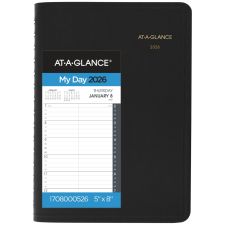 AT-A-GLANCE 2026 Daily Quarter-Hour Appointment Book Planner, Black, Small, 5" x 8"