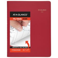 AT-A-GLANCE 2026 Weekly Appointment Book Planner, Red, Large, 8 1/4" x 11"