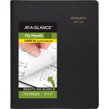 AT-A-GLANCE Academic 2025-2026 Monthly Planner, Black, Large, 9" x 11"