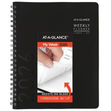 AT-A-GLANCE Contemporary 2026 Weekly Monthly Planner, Black, Large, 8 1/4" x 11"