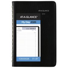 AT-A-GLANCE DayMinder 2026 Daily Appointment Book Planner, Black, Small, 5" x 8", G1000026