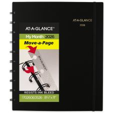 AT-A-GLANCE Move-A-Page 2026 Monthly Planner, Black, Large, 8 3/4" x 11"