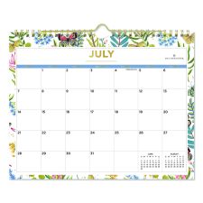 Blue Sky Day Designer Flutter Academic Year Wall Calendar, Butterfly Floral Artwork, 11 x 8.75, 12-Month (July to June): 2025 to 2026