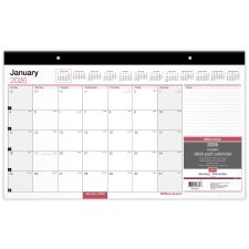 Monthly Desk Pad Calendar, 17 3/4" x 11", White, January 2026 to December 2026, OD20100026