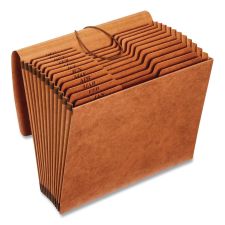 Pendaflex Heavy-Duty Expanding File with Reinforced Flap, 12 Sections, Elastic Cord Closure, 1/3-Cut Tabs, Letter Size, Redrope