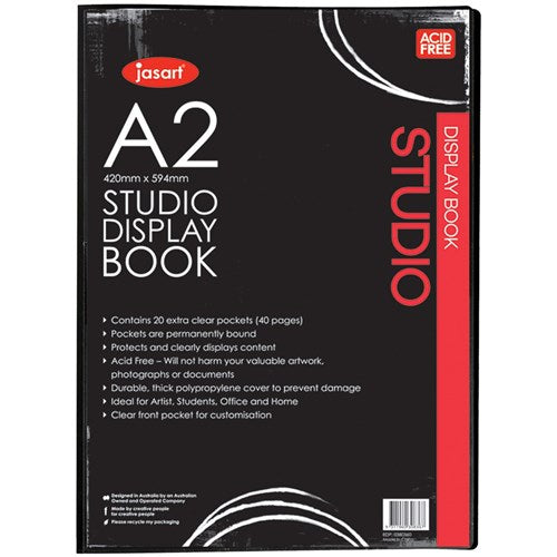 Jasart Studio Display Book A2 20 Pockets Black