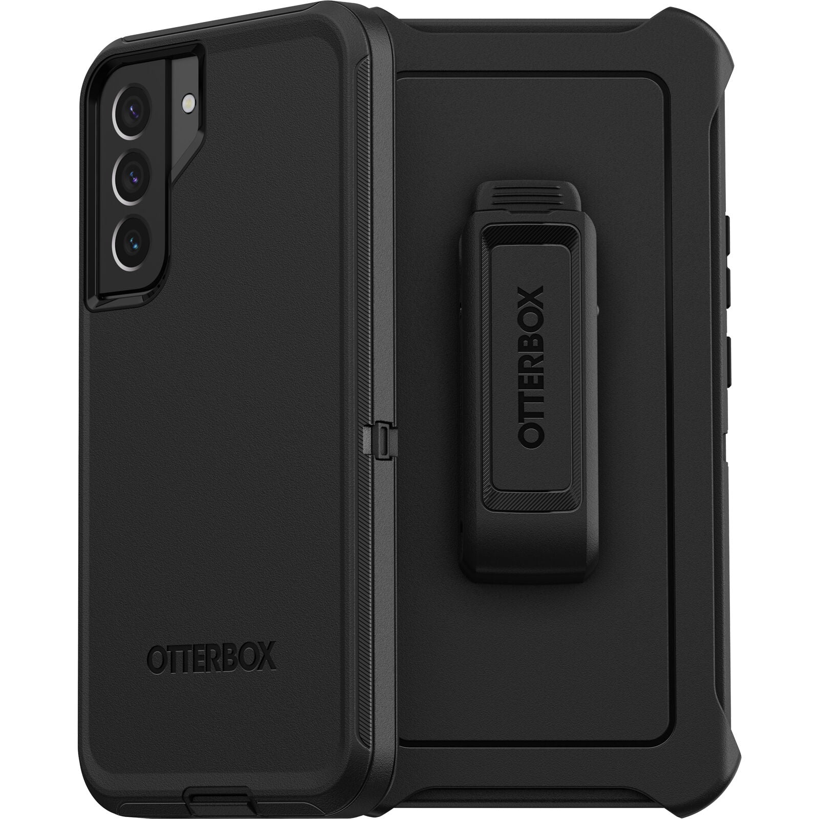 OtterBox Defender Samsung Galaxy S22  5G (6.6') Case Black - (77-86361), DROP  4X Military Standard, Multi-Layer, Included Holster,Raised Edges,Ru