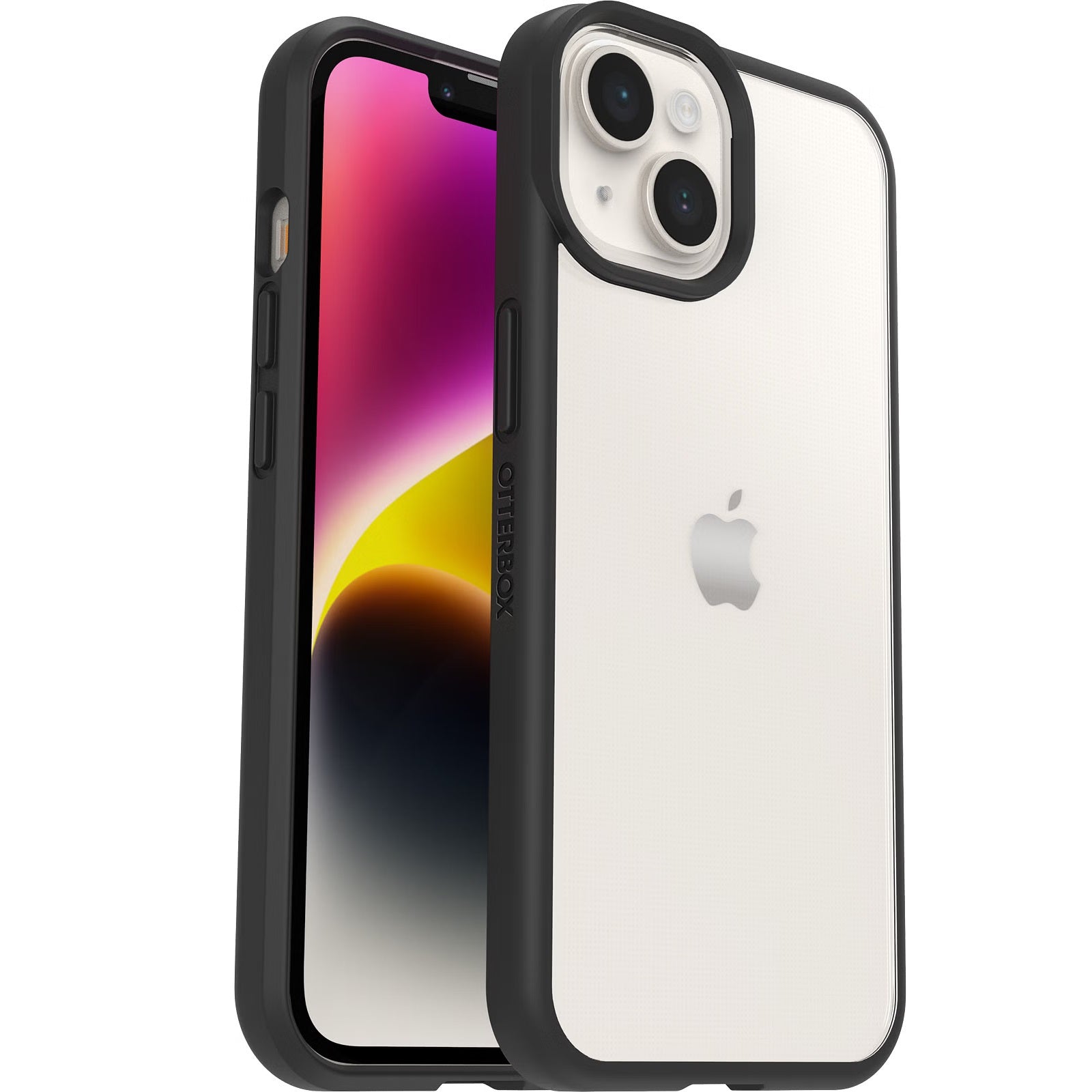 OtterBox React Apple iPhone 14 Plus Case Black Crystal (Clear/Black) - (77-88874), DROP  Military Standard, Raised Edges, Hard Case, 7 Years Warranty