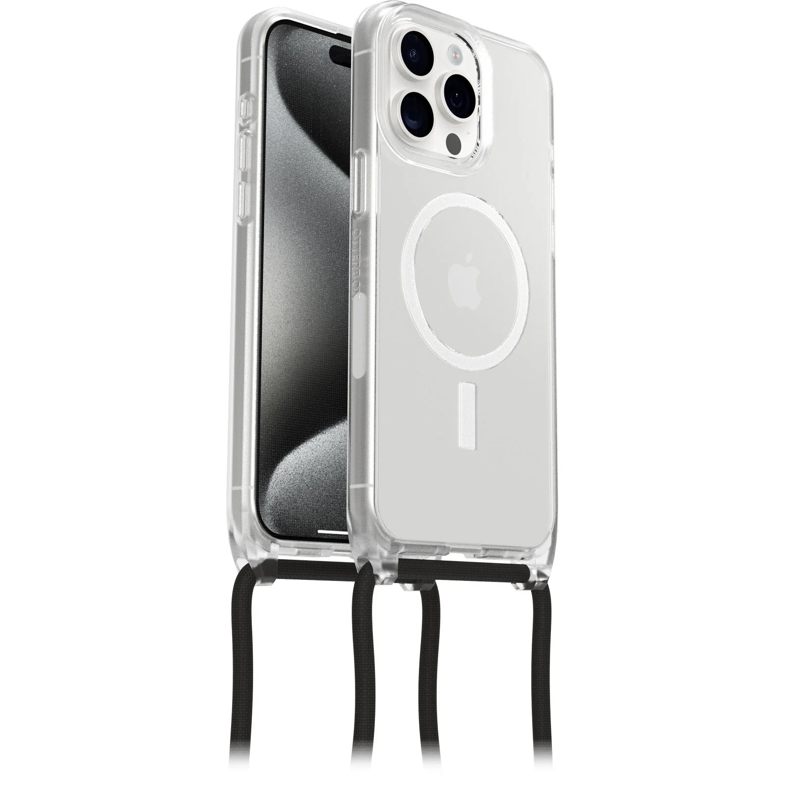 OtterBox React Necklace MagSafe Apple iPhone 15 Pro Max (6.7') Case Clear - (77-93586),DROP  Military Standard, Detachable Nylon Rope,7 Years Warranty