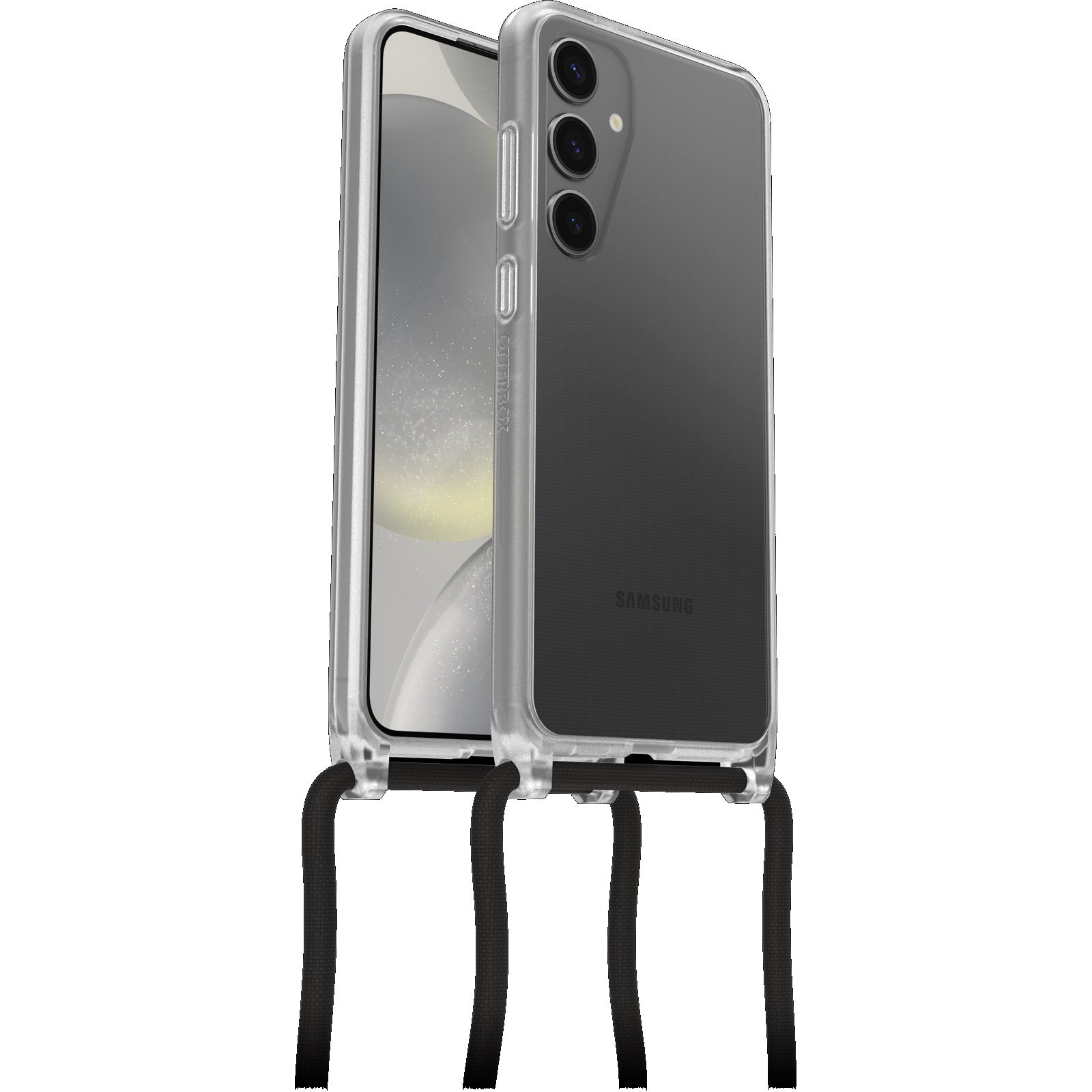 OtterBox React Necklace Samsung Galaxy S24 5G (6.2') Case Clear - (77-94735), DROP  Military Standard, Detachable Nylon Rope, 7 Years Warranty