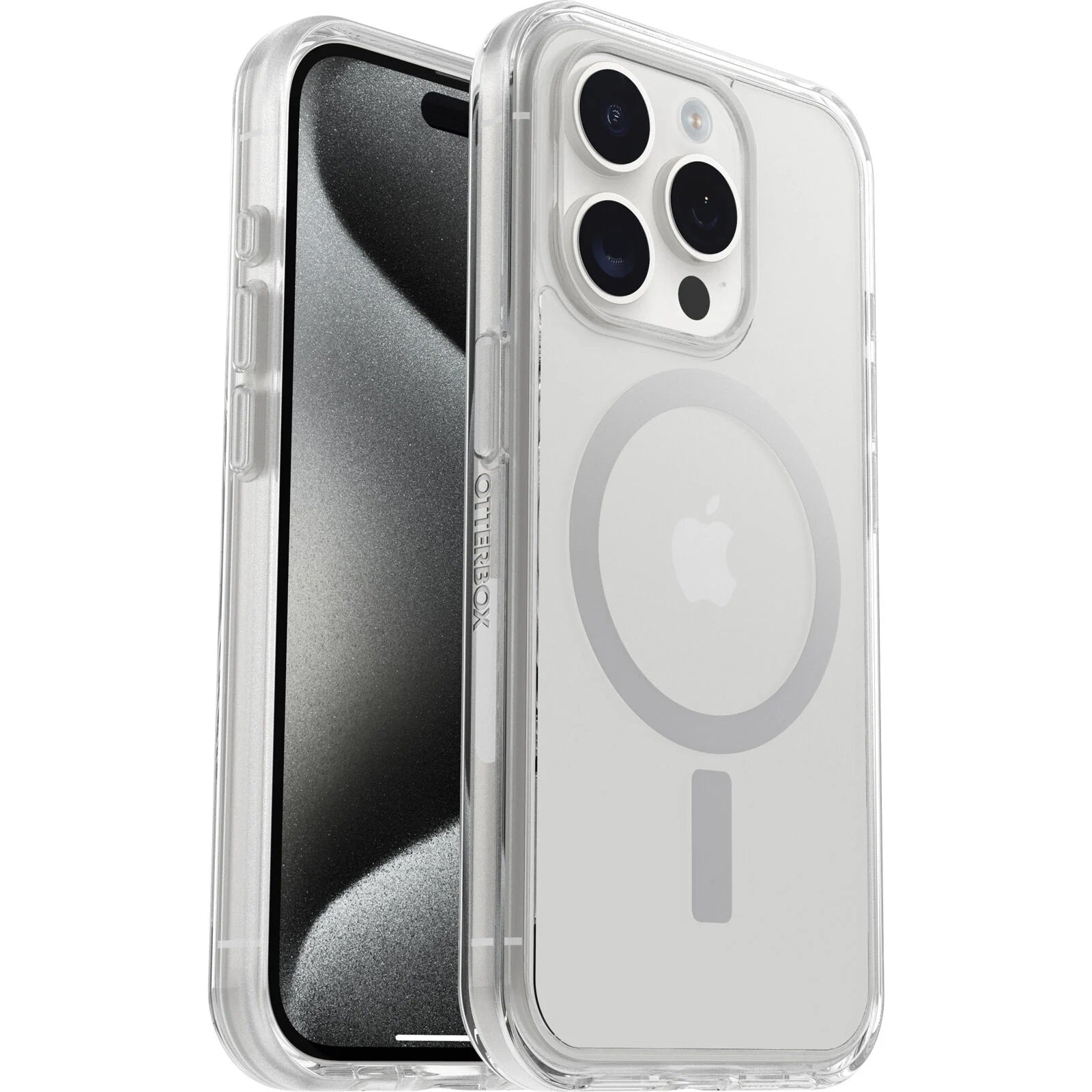 OtterBox Symmetry  MagSafe Apple iPhone 15 Pro (6.1') Case Clear - (77-93026), Antimicrobial,DROP  3X Military Standard,Raised Edges,7 Years Warranty