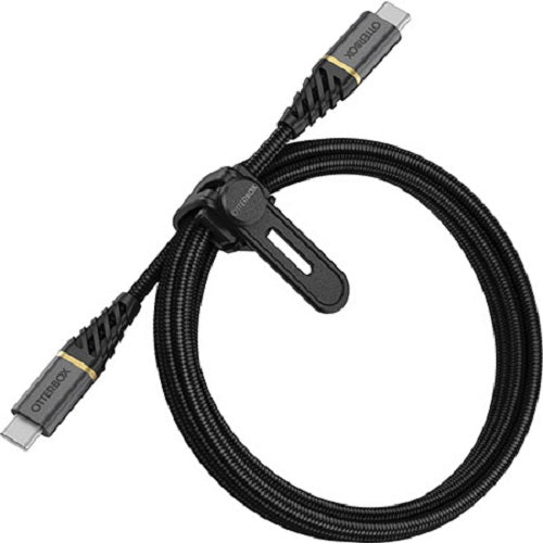 OtterBox USB-C to USB-C (2.0) Fast Charge Premium Cable (1M) - Black(78-52677),60W,10K Bend,Braided,Samsung,Apple iPhone,iPad,MacBook,2 Years Warranty