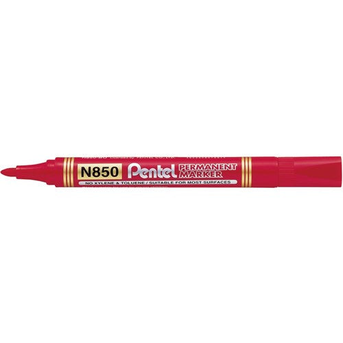 Pentel N850 Permanent Marker Bullet 1.5mm Red PACK12