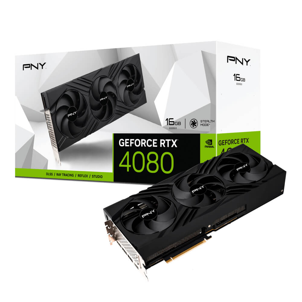 PNY  GeForce RTX 4080 16GB GDDR6X TF VERTO Triple Fan 9728 Cude Cores 23Gbps 2205/2505 Mhz 3x DP 1x HDMI 2.1