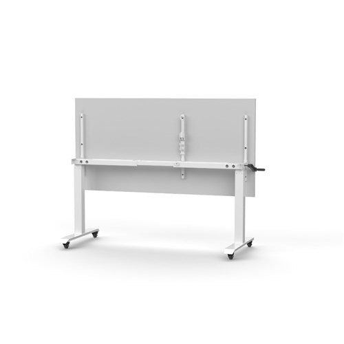 Rapidline Boost Height Adjust Flip Top Table 1500W x 750D x 725-1070mmH White/White