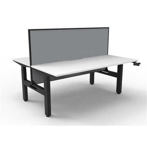 Rapidline Boost Manual Height Adjustable Workstastion   Screen 2 Person 1500W Wht/Blk