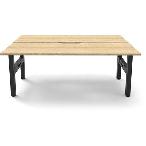 Rapidline Boost Static Back To Back Workstation 2 Person 1800Wx1500Dx730mmH Oak/Black