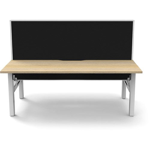 Rapidline Boost Static Back To Back Workstation   Screen 2 Person 1200mmW Oak/White