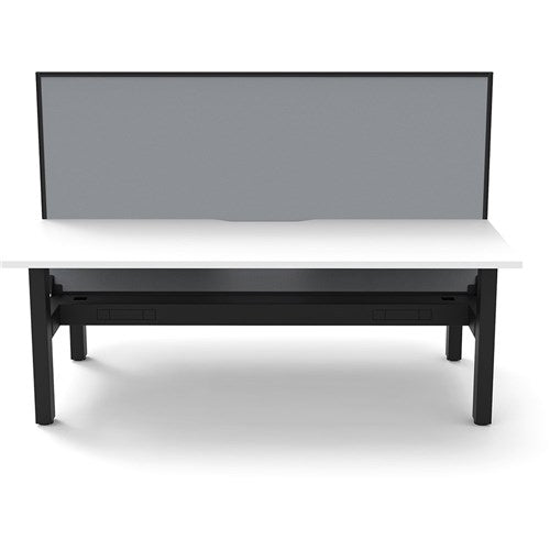 Rapidline Boost Static Back To Back Workstation Screen Tray 2 Person 1500mmW White/Black