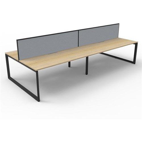 Rapidline Deluxe Infinity Desk Loop Leg Double Sided   Screen 4 Person 3600mmW Oak/Black
