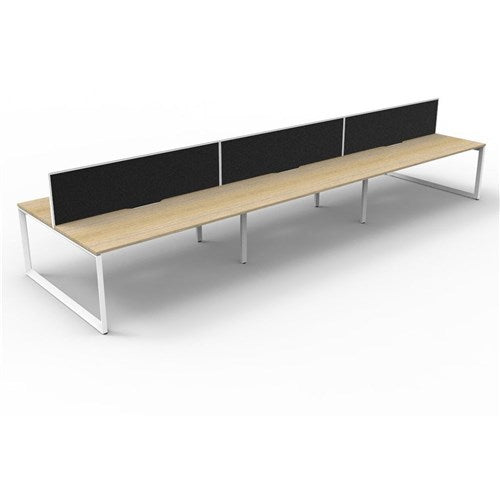 Rapidline Deluxe Infinity Desk Loop Leg Double Sided   Screen 6 Person 4500mmW Oak/White