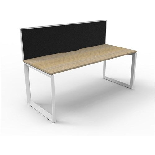 Rapidline Deluxe Infinity Desk Loop Leg Single Sided   Screen 1500Wx750Dx1200mmH Oak/White