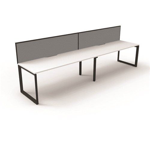 Rapidline Deluxe Infinity Desk Loop Leg Single Sided   Screen 2 Person 2400mmW White/Black