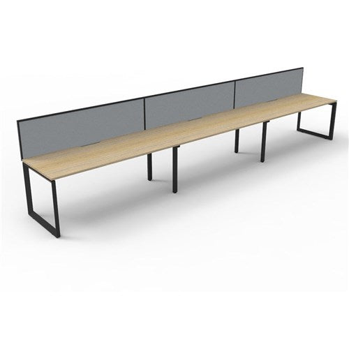 Rapidline Deluxe Infinity Desk Loop Leg Single Sided   Screen 3 Person 3600mmW Oak/Black